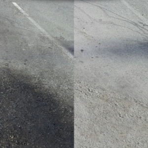 olíu blettur fyrir og eftir